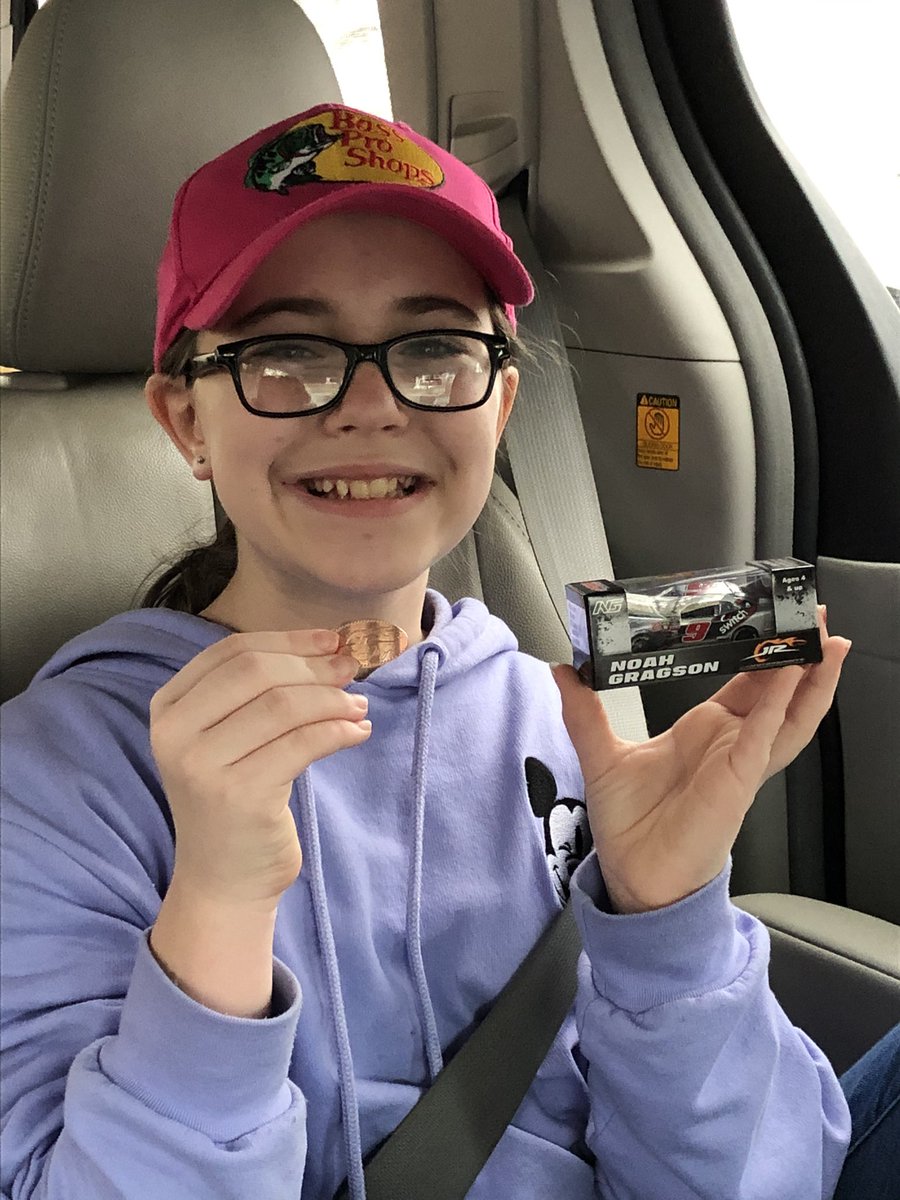 Crawfordjen's tweet photo. Here’s a little something to cheer you up @NoahGragson ... stopped by @JRMotorsports today to get this munchkin her FAVORITE drivers car ❤️ #LittleBiggestFan https://t.co/Vdy4YccvVZ