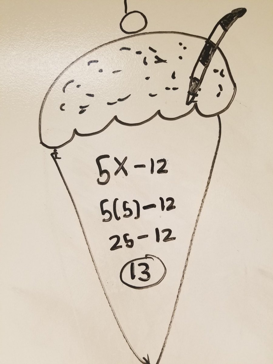 Creative ways to remember showing work should look like a triangle! #BSMS #BSSDproud