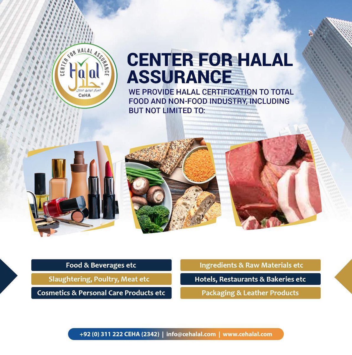 CeHalal's tweet photo. We provide Halal Certification to total food and non food industry.
Get Your Business, Products and Services Halal Certified!
#HalalPakistan #HalalCertification #HalalWorld #Halal2021 #HalalCosmetics #HalalPharma #ΨΩΨ§Ω https://t.co/twLMZ0oJdV