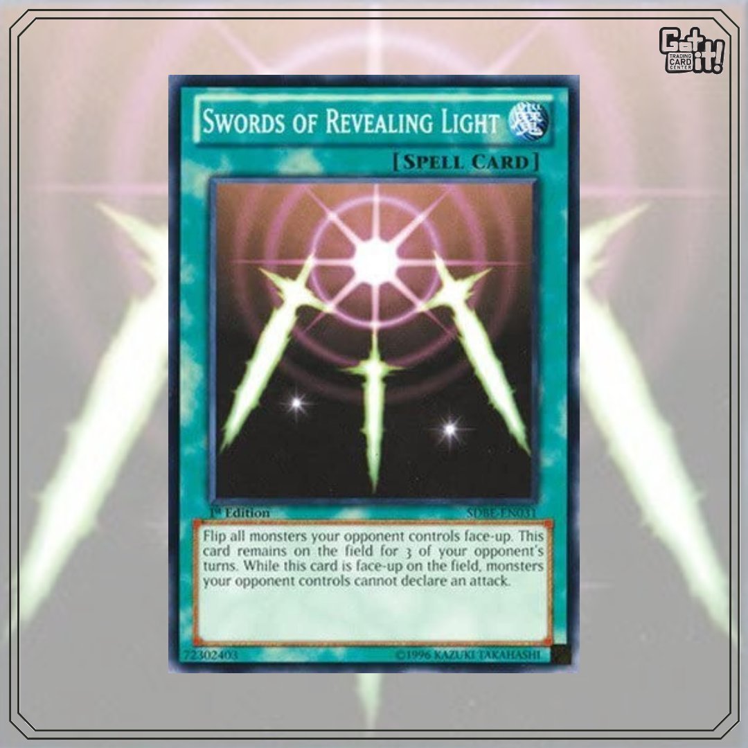 GotItCards's tweet photo. Swords of Revealing Light is one of the most famous spell cards in the game, thanks to the incredible effect from the anime!

#yugiohtcg #yugioh #yugiohanime https://t.co/oACCKSKIYP