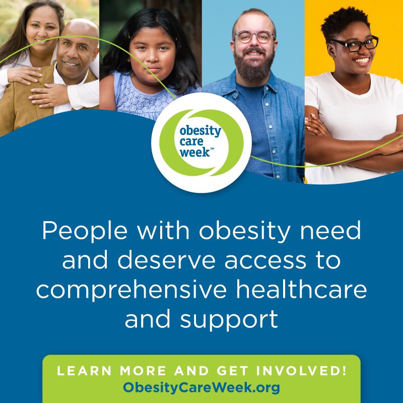 Help #ObesityMedicineAssociation bring the topic of obesity to the forefront! People with obesity need and deserve access to comprehensive healthcare and support. 
#OCW2021 #ObesityMedicineAssociation #obesityepidemic