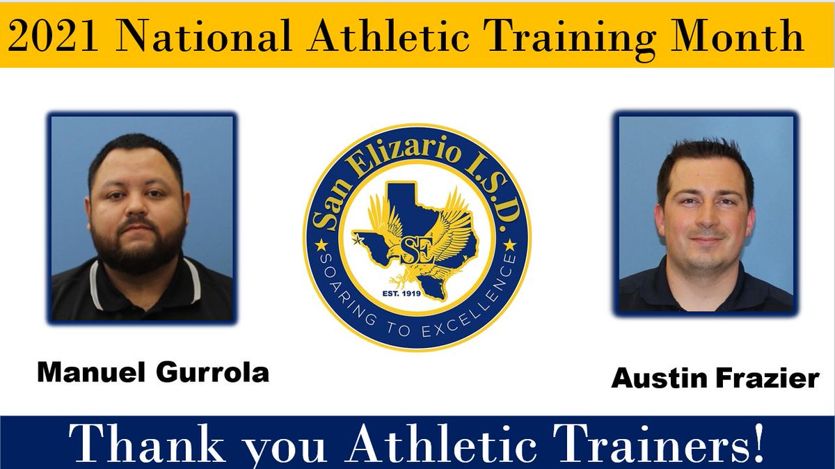 saneliisdHR's tweet photo. Athletic Trainers: Trained to do it all for the Athletes!
Thank you for all you do for our Student Athletes!
Your work is a work of the 💙
National Athletic Trainers Month 👏🏆⬇️
#SanEliNation #Thankatrainer https://t.co/ytznGA2szS