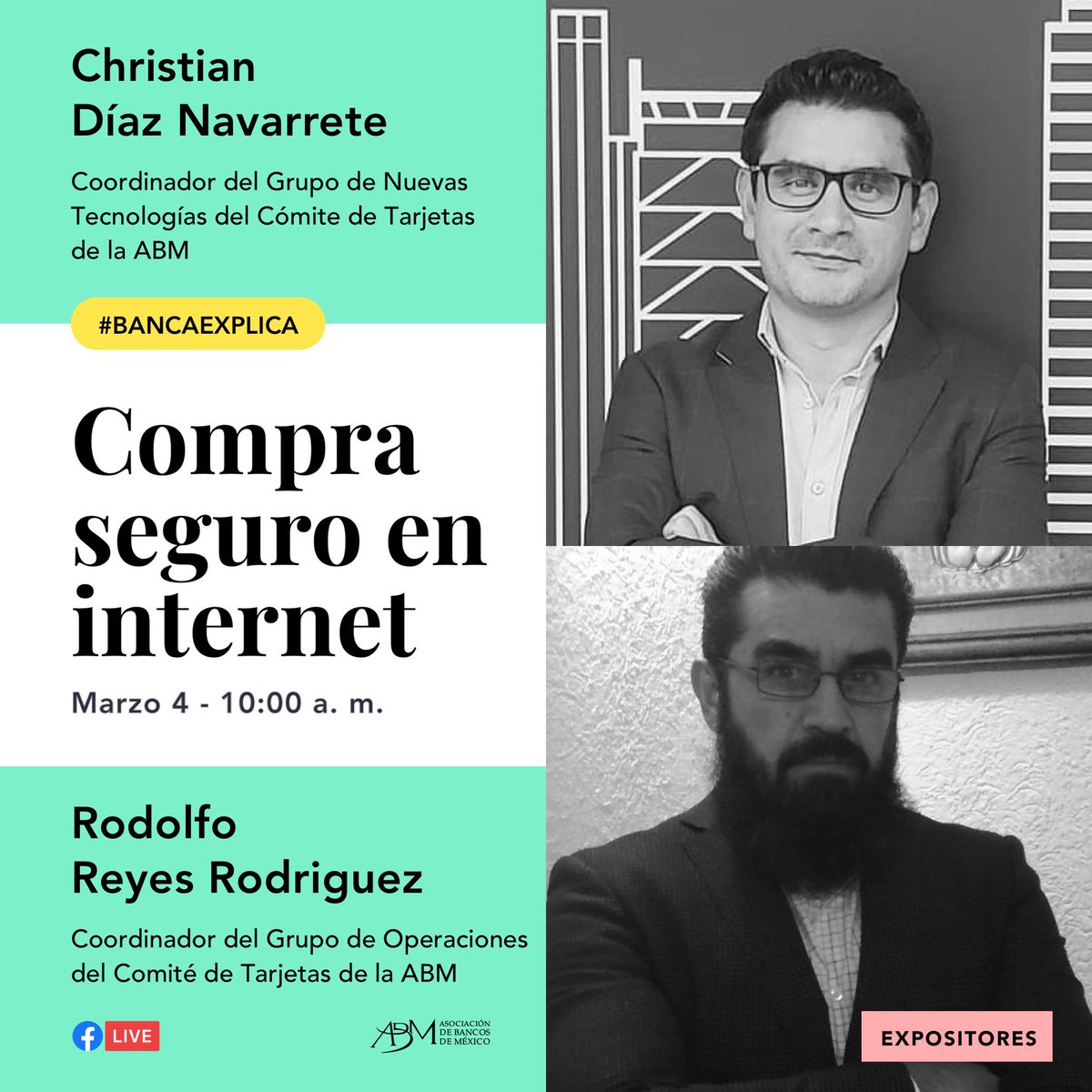 AsocBancosMx's tweet photo. Te esperamos este jueves 4 de marzo a las 10:00 a. m., te diremos cómo comprar de manera segura en internet y te daremos las recomendaciones básicas para hacerlo. https://t.co/E4urCaww7c
