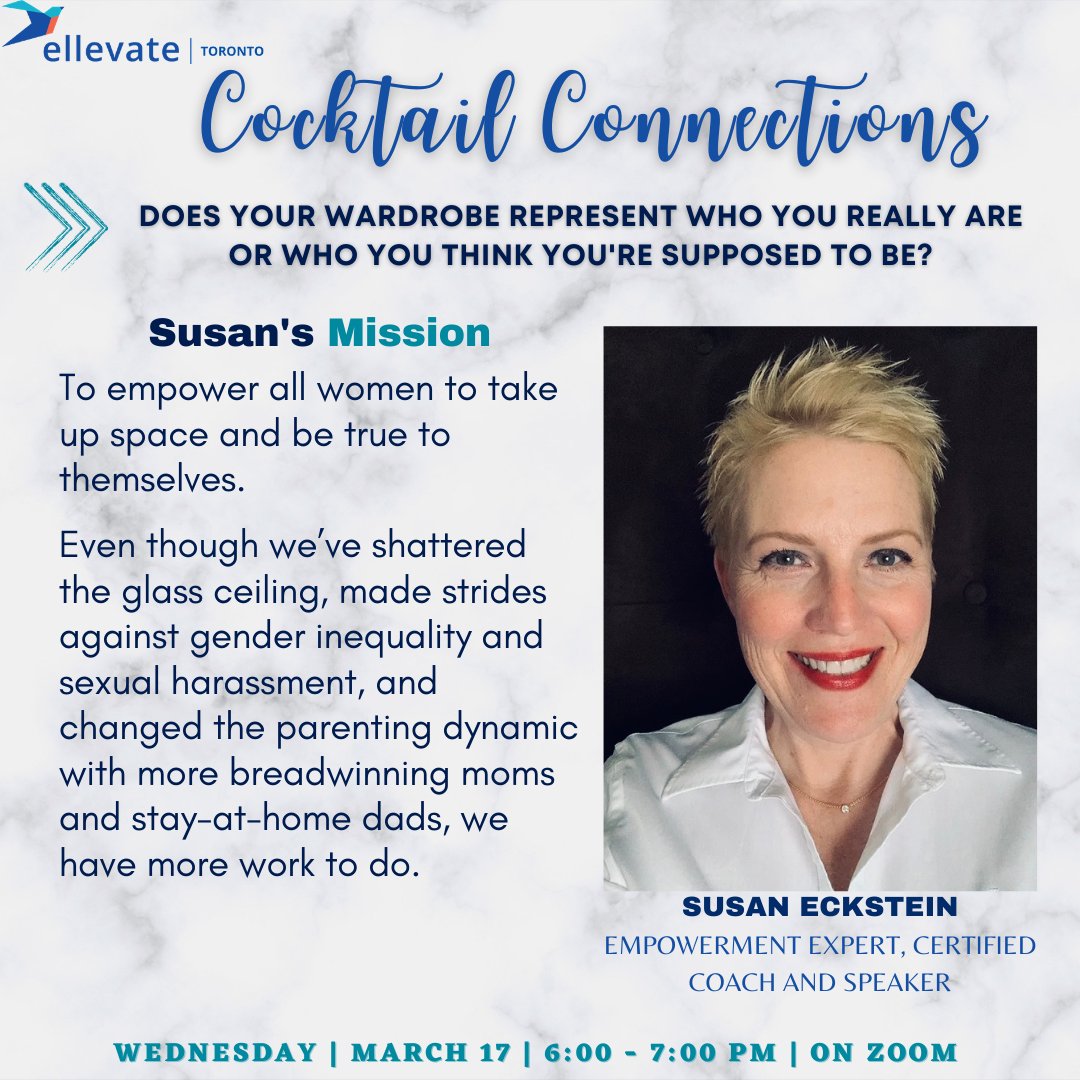EllevateTOR's tweet photo. What would your wardrobe look like if you gave yourself permission to be yourself? 🤩

Let’s discuss together on March 17th how our clothes make us feel and how we can bring more of our personality to our wardrobe. 
 #authenticity  #womeninbusiness #meaningfulconversations https://t.co/WBSfJwtJgq