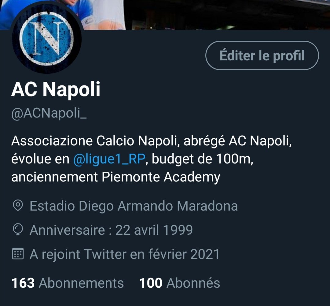 ACNapoli_'s tweet photo. #Napoli100 100 abonnés ! C'est insane merci les reufs https://t.co/YhDJiQ4RcF