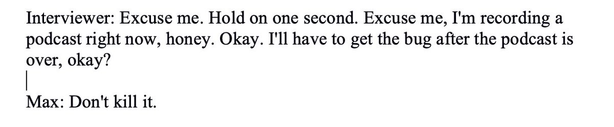 Oh, podcasting in the time of homeschooling. Another transcript WFH gem: