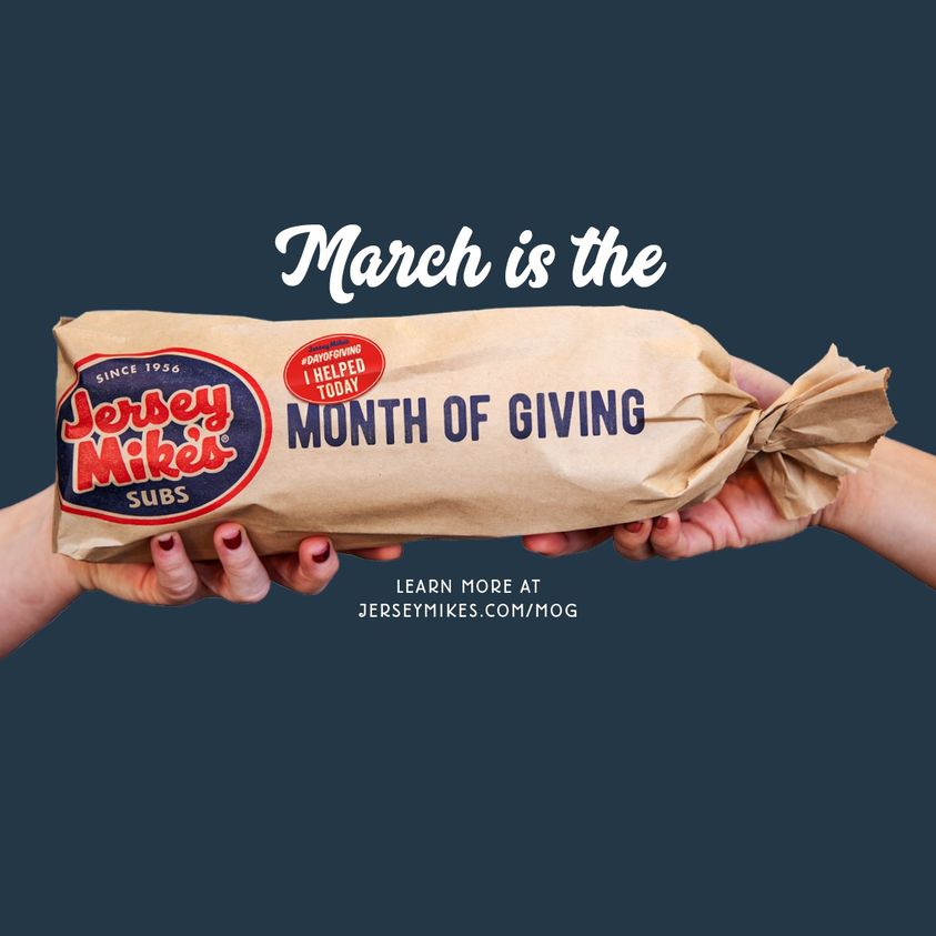 sokentucky's tweet photo. Today is the start of the @jerseymikes Month of Giving. All through March all three Jersey Mike's locations (S. Broadway, Hamburg and Richmond Rd.) will be raising money to support SOKY athletes. So stop by any time in March to grab a great sub and to help amazing athletes. https://t.co/giakha7kzV