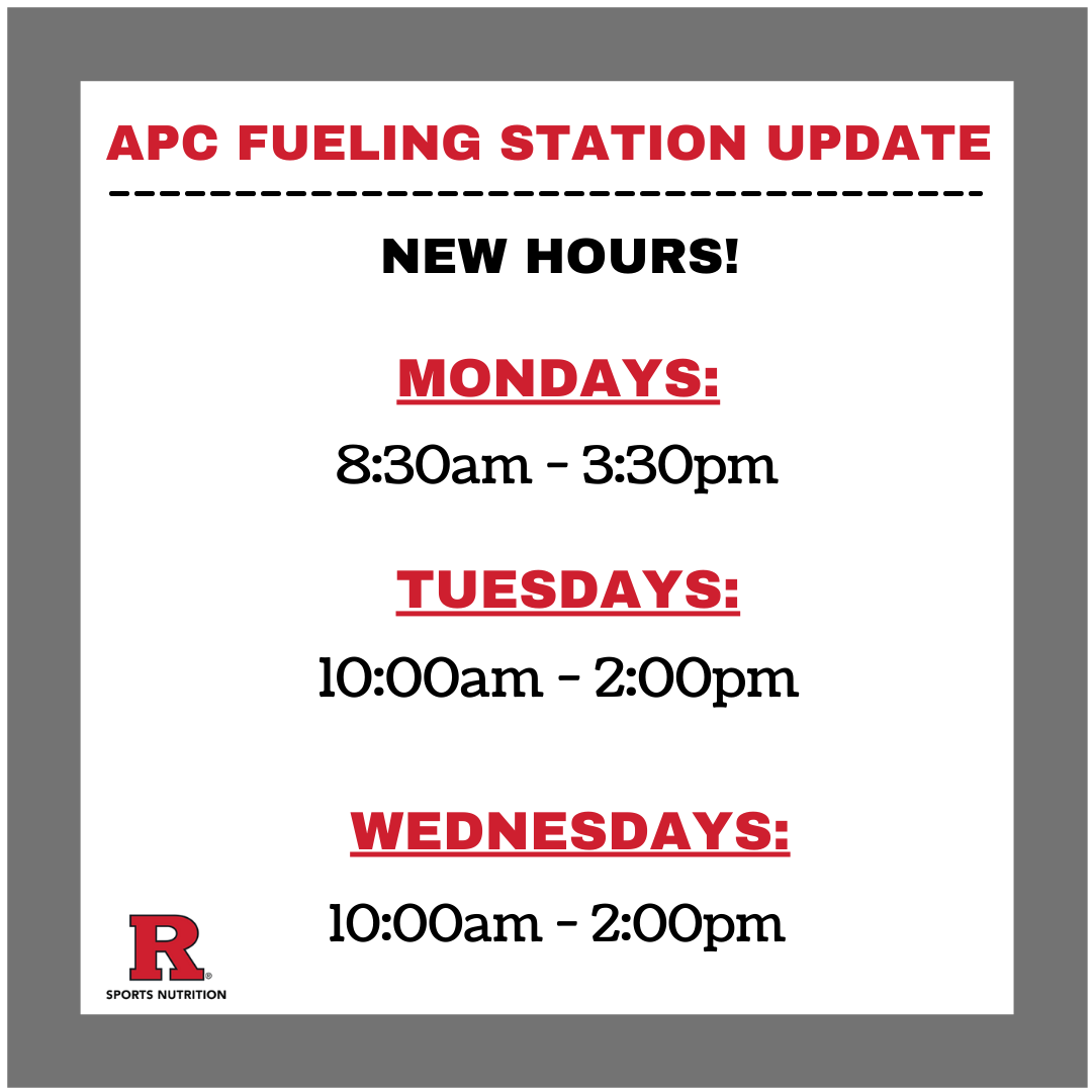 The APC Fueling station will now be open for limited hours throughout the week! 🤩 Stop by to grab your snacks