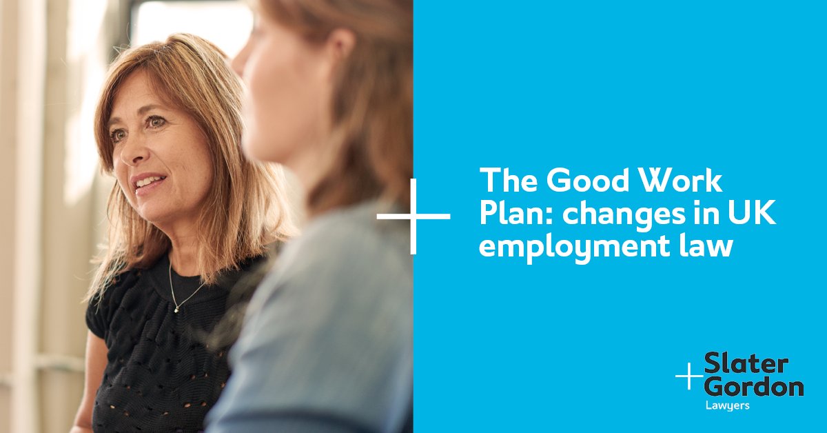 SlaterGordonUK's tweet photo. Employment law in the UK is changing. Find out what the government has planned and how this could effect your employment claim: https://t.co/JIWDFK1K78 #GoodWorkPlan #employmentlaw #Goodworkplan2021 #employmentsolicitors https://t.co/bQ9ZNSGZE6