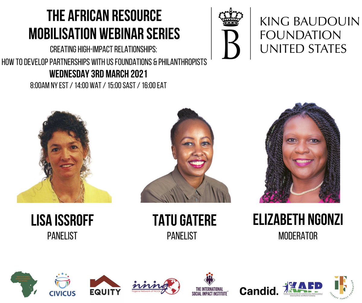 CandidDotOrg's tweet photo. Tune in this Wednesday at 8AM ET to "Creating High-Impact Relationships: How to Develop Partnerships with US" - the first of a five-part webinar series on African Resource Mobilization featuring @LizNgonzi @tatugat https://t.co/yHBBVerIUw