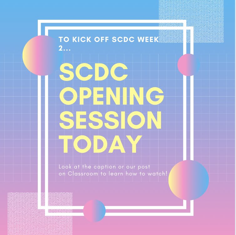 StoughtonDeca's tweet photo. To kick off SCDC, the opening session is today! Check out our post on Classroom or Instagram to see how to watch! https://t.co/mWtEakv8xd