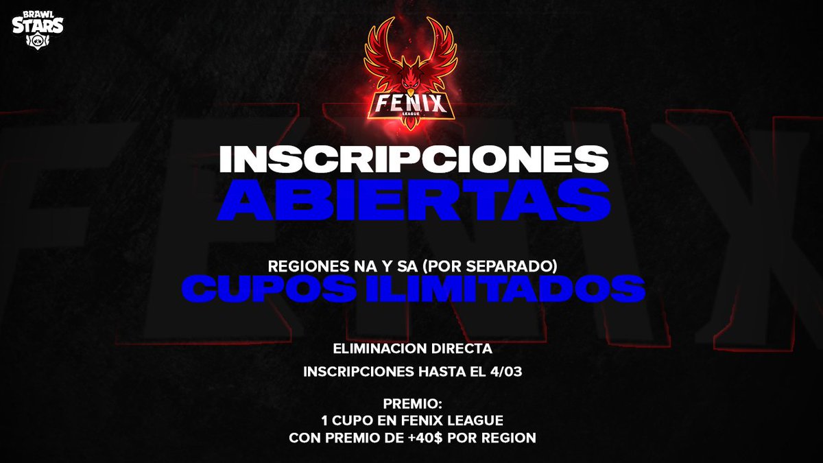 #BS | Clasificatorio de Marzo

El ganador de cada clasificatorio obtendrá una plaza directa en la siguiente edición de <a href="/Fenix_LeagueBS/">Fenix League</a> con premio de +40$ por región

Requisitos:

➡️ Seguir a <a href="/TournamentFenix/">Fenix Tournaments</a> y <a href="/Fenix_LeagueBS/">Fenix League</a> 
➡️ Dar RT a este tweet
➡️ Pedir 5rts