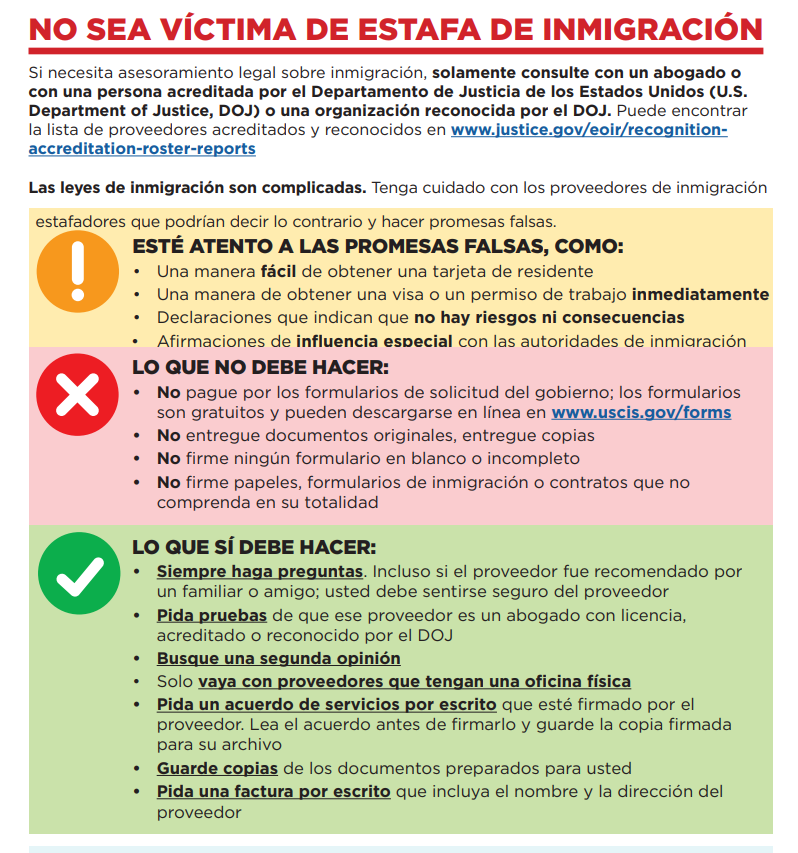 EPCountyTXONA's tweet photo. If you need immigration legal advice, only go to a lawyer or someone who is accredited by the U.S. Department of Justice (DOJ) or an organization recognized by the DOJ. You can find the list of accredited and recognized providers at https://t.co/CgCOrDVGrI
#C4C #CitiesforAction https://t.co/LSmLl0HCc6