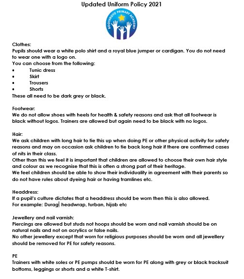 KyrstieStubbs's tweet image. Our new uniform policy making it clear that we respect pupils individuality especially in regards to hair style or headdress #equity @HaloCollective #halocode