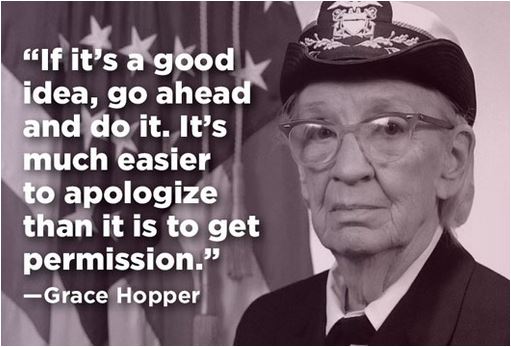 jamesvgingerich's tweet photo. If it's a good idea, go ahead and do it. #GraceHopper #Quotes #WomensHistoryMonth #MondayMotivation #MondayThoughts #ChooseToChallenge  https://t.co/m1YbUN31r2