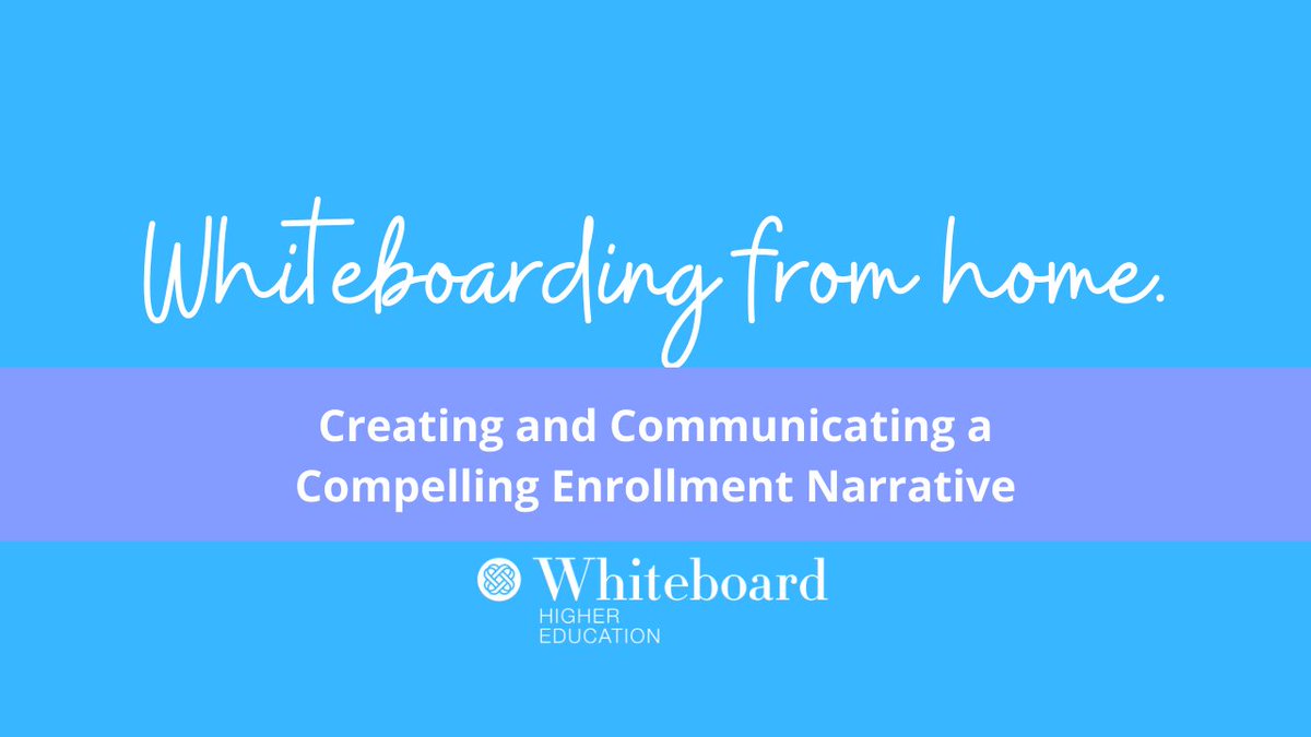 GoWhiteboard's tweet photo. New Whiteboarding from Home session available on the value of storytelling and creating and communicating a compelling #enrollment narrative: https://t.co/K4eWnWokxa #EMchat #highered #GoWHE #highereducation https://t.co/vVa2Jt7Xj4