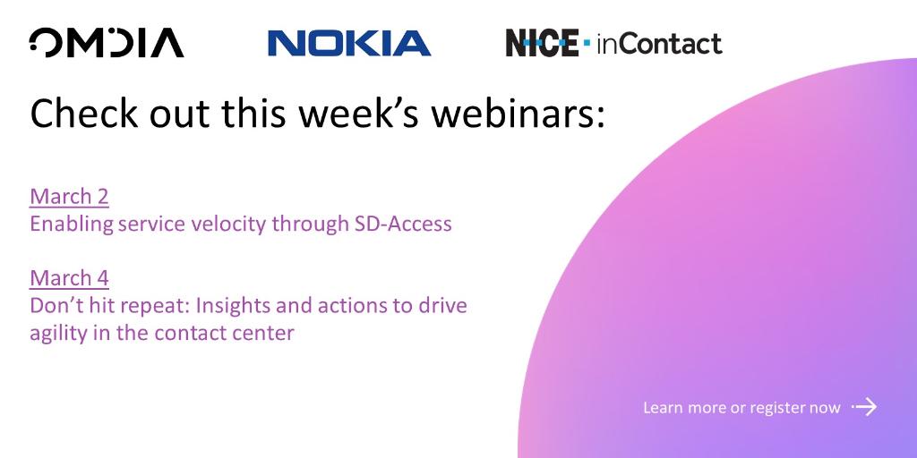 OmdiaHQ's tweet image. REGISTER NOW: bit.ly/2S7uMsW. #SDAccess @JulieOvum @nokianetworks #customerexperience @klandoline @inContact