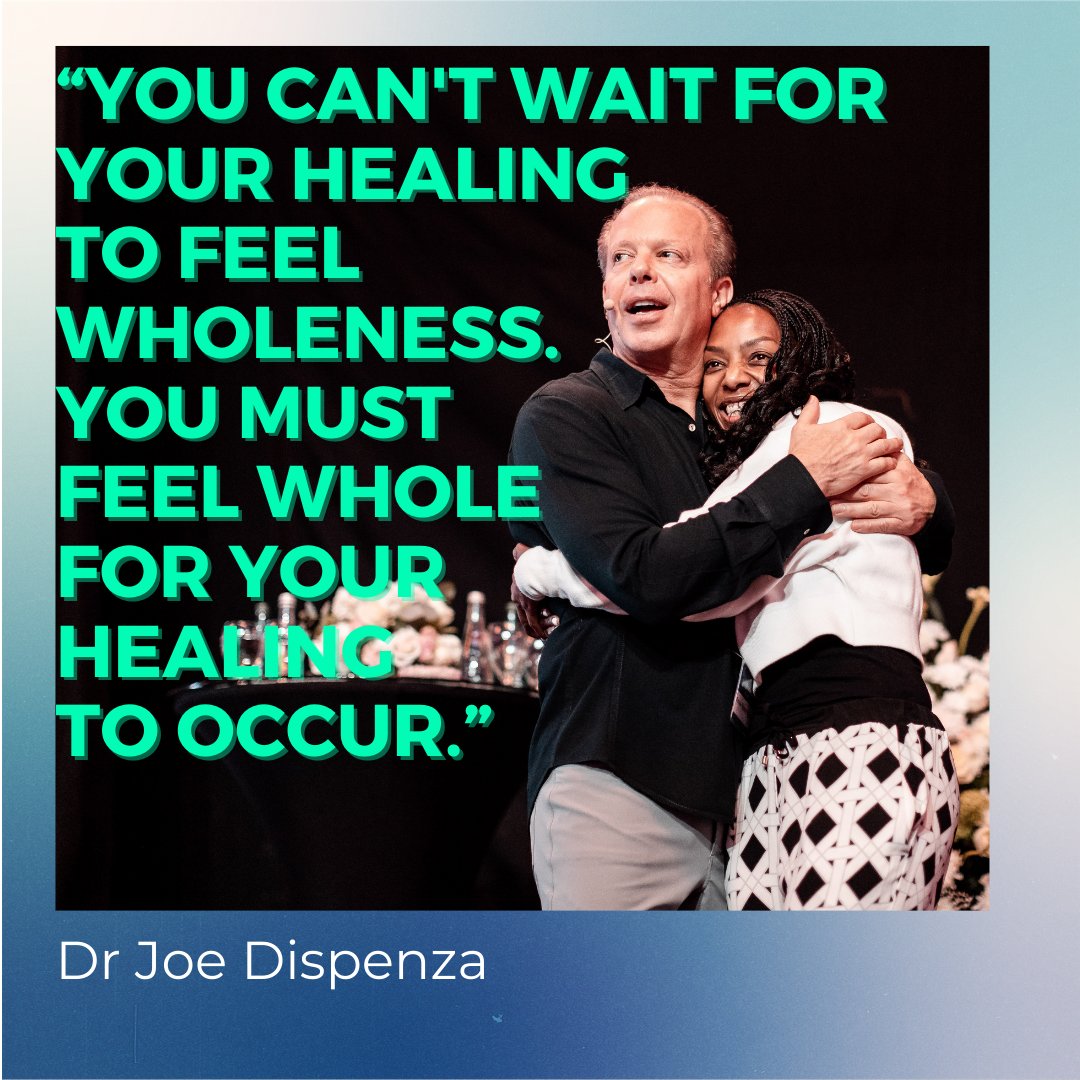 DrJoeDispenza's tweet photo. When you feel so whole that you no longer care whether "it" will happen, that's when amazing things materialize before your eyes. 
I've seen this time &amp; time again in witnessing true healings in people all over the world.They feel whole already, and that's why the healing occurs https://t.co/t03Hsr1yw0