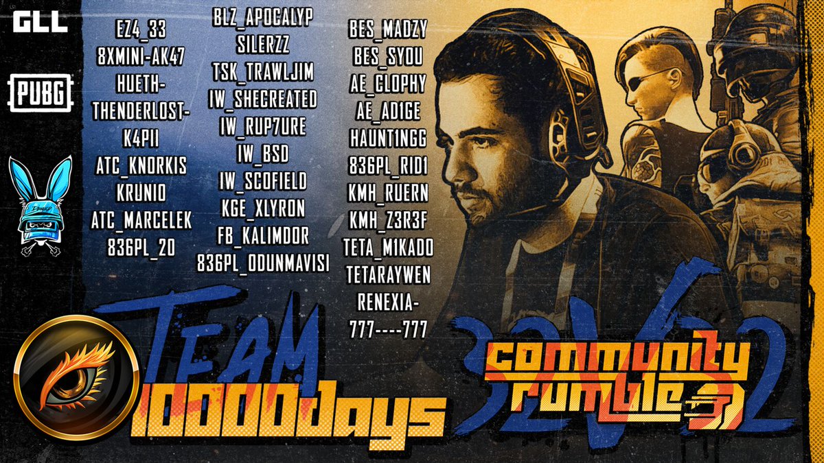 PUBG_EU's tweet photo. GLL Duo Qualifiers have ended and our #PUBGPartners @10000DAYSs and @Danucd1 already have their teams set to compete in the #32v32CommunityRumble!

What team will you be rooting for? #TeamDanucd or #Team10000Days https://t.co/LAUo2MnFVz