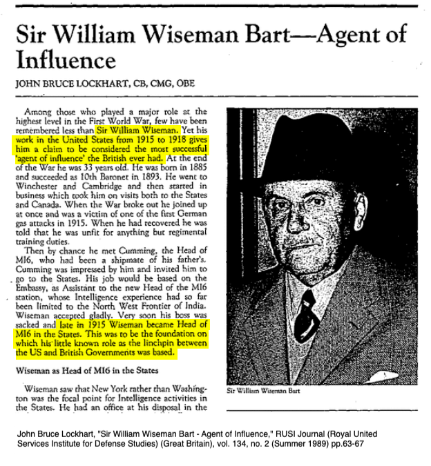 27 of 38Former SIS officer John Bruce Lockhart later called Wiseman "the most successful 'agent of infuence' the British ever had."British historian A.J.P. Taylor wrote that "He [Wiseman] and House made the 'special relationship' a reality."