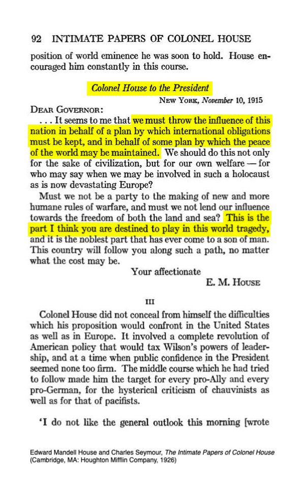 25 of 38The idea for a "League of Nations" came from Sir Edward Grey, Britain's Foreign Secretary.In a letter of Sept. 22, 1915, Grey asked Col.House if the President could be persuaded topropose a League of Nations, as the idea wouldbe better received coming from the US.