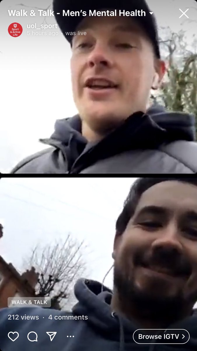 A pleasure to take time this morning to talk Mental Health with <a href="/kyle_hibbert/">Kyle</a> 🧠🗣

Great to have an open conversation about Lockdowns, Men’s Mental Health and reaching out for support! 

If you haven’t already, give it a listen 🎧 

#UniMentalHealthDay

instagram.com/tv/CL3990wAh-V…