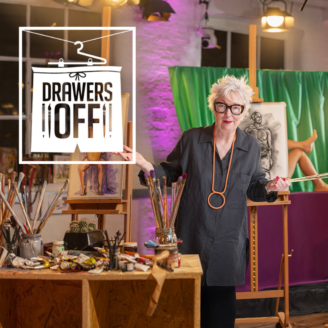 #DrawersOff with @JennyEclair is about to start NOW on <a href="/Channel4/">Channel 4</a>! 🩲🎨