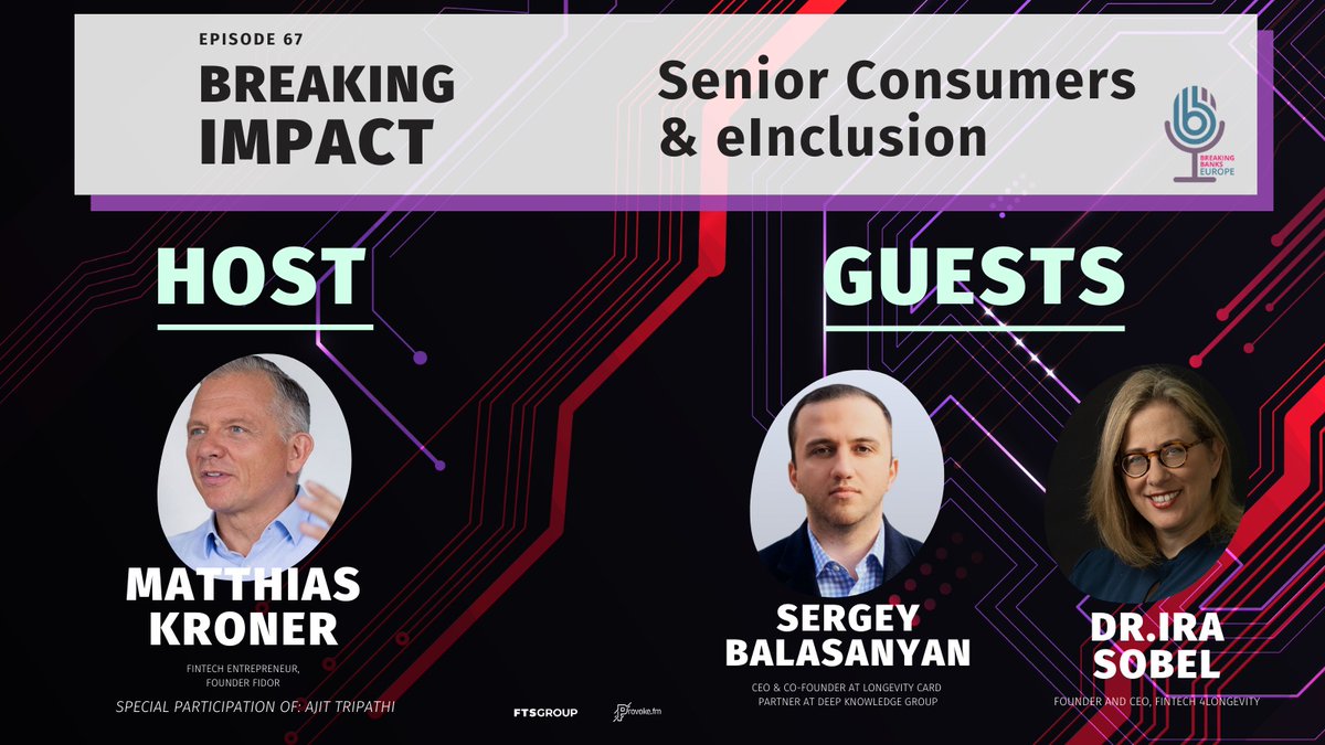 Are financial services products bias to #senior citizens? Is aging just a new phenomenon for society? #Longevity &amp; #DigitalInclusion are the mottoes for this BREAKING IMPACT, led by <a href="/Kroener_M/">matthias kroener</a> with <a href="/irsobelnetvisi1/">Fintech 4longevity</a> and <a href="/s_balasanyan/">Sergey Balasanyan</a> (<a href="/LongevityCard/">Longevity Card</a>)

📢: bit.ly/BBE67Sp