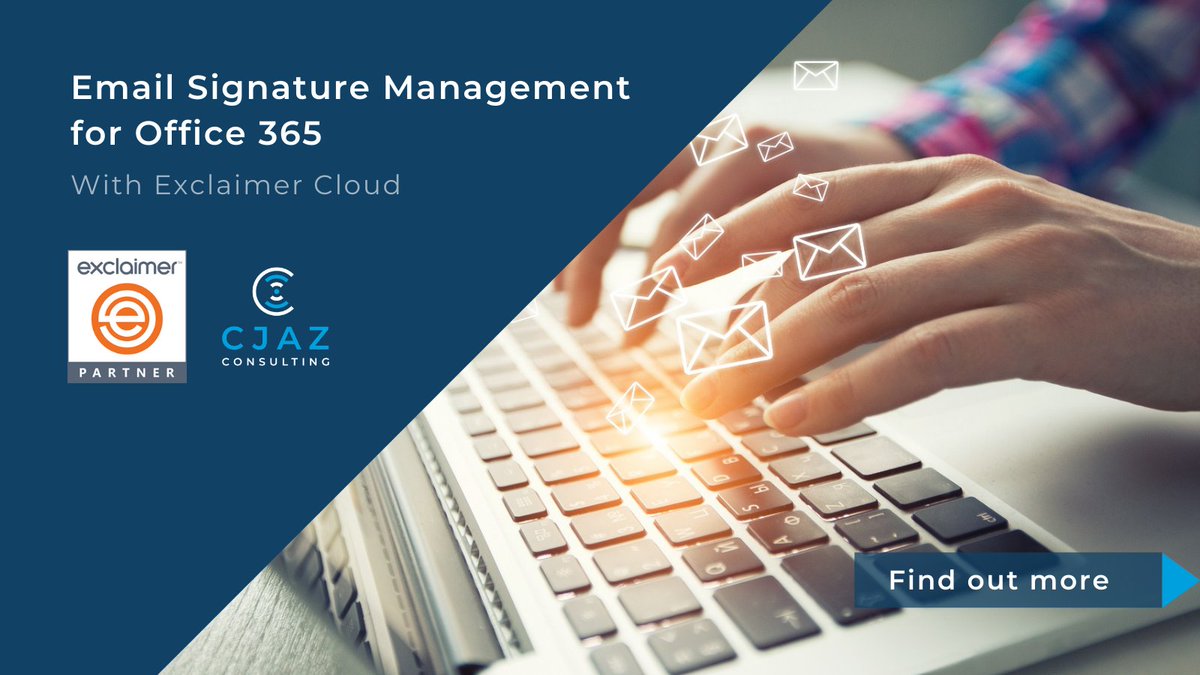 cjaz_consulting's tweet photo. Make email signature management simple.

*  Consistent branding
*  Instant messaging
*  Fast to deploy

Sound Interesting? Find out more... https://t.co/y7KykSifRl

CJAZ are @Exclaimer Trusted Partners.

#Emailsignatures #MSOffice #Office365 #EmailManagement #Emailblock https://t.co/LuWqWnHzc9