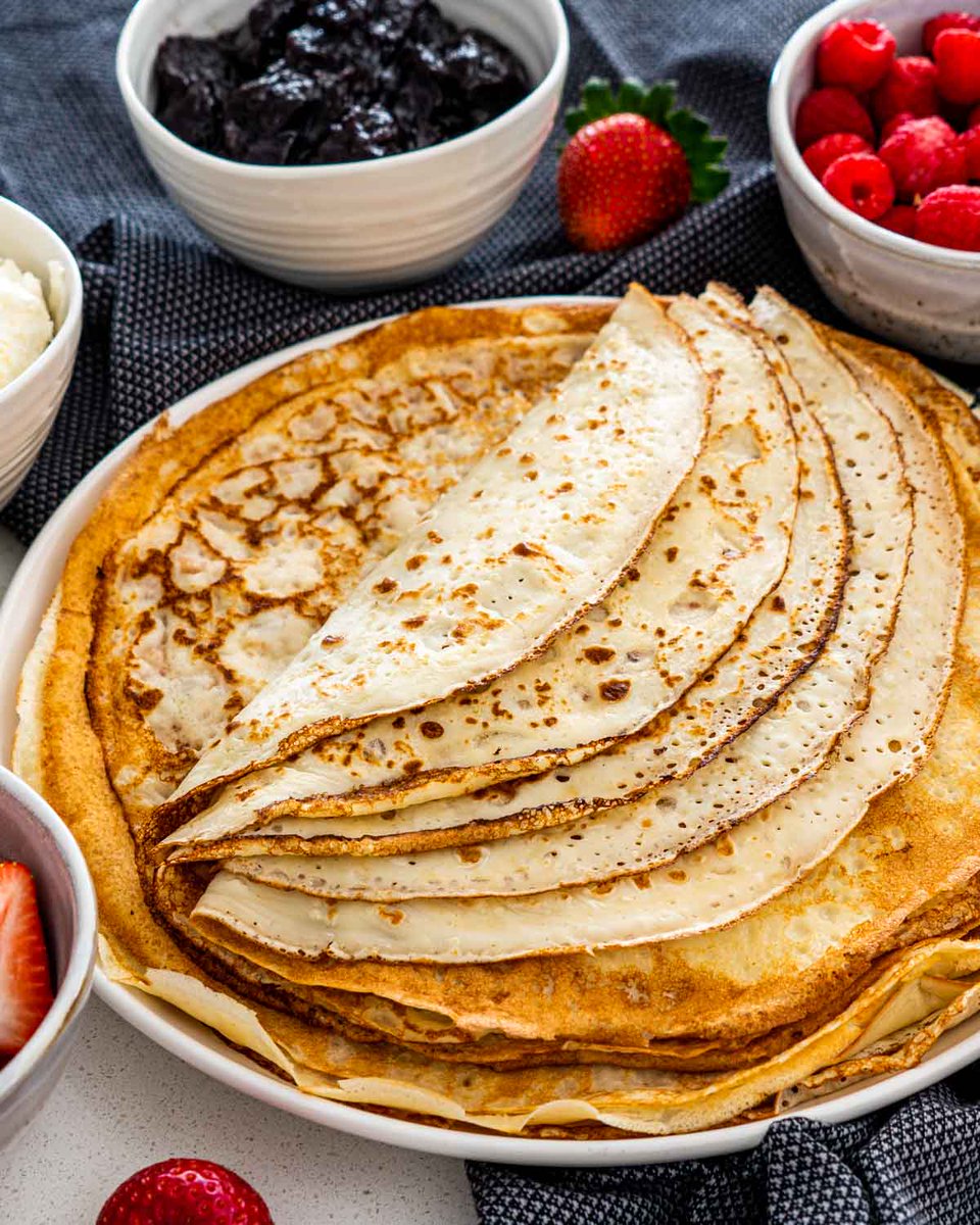 jocooks_com's tweet photo. These Homemade Crepes are completely made from scratch. Perfectly thin, tender and delicious #pancakes made easy with my straightforward step-by-step recipe!

RECIPE -- https://t.co/uwaIDOFzqd https://t.co/Q8lQkCNTbW