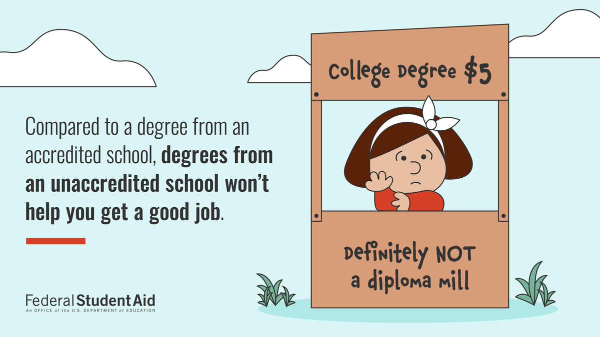 FAFSA's tweet photo. Submitting your final college applications? Don’t forget to double check the school’s accreditation: https://t.co/2aUk32nvfT https://t.co/a8TTdDwYUj