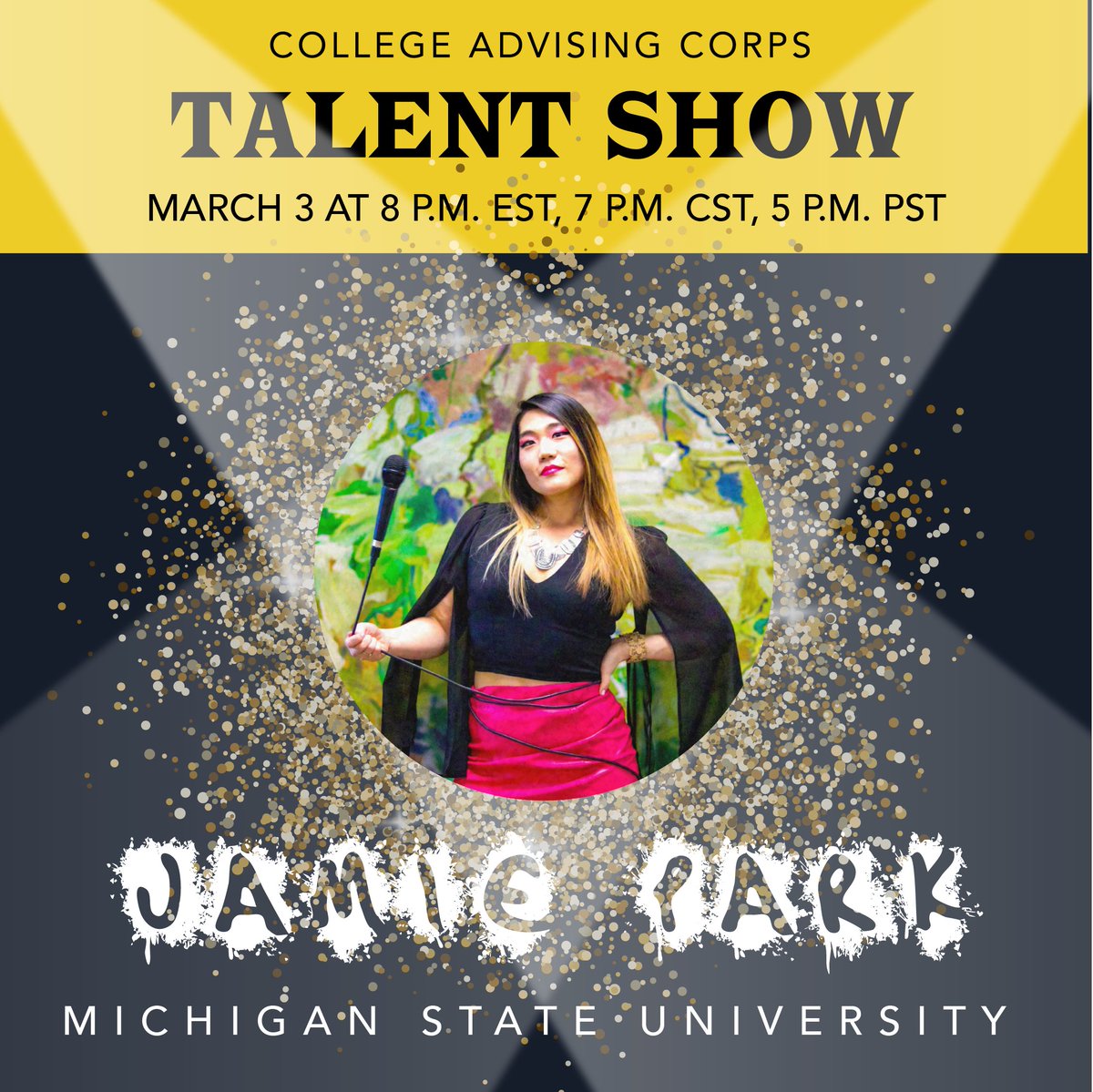 AdvisingCorps's tweet photo. Jamie Park, a College Advising Corps adviser at Michigan State University, has been performing since high school. She says music helps her express emotions within. Jamie will perform "Party With CAC" at this Wednesday's Virtual Talent Show! #iAdvise #BuildBackBraver https://t.co/1S8SXsLUhA