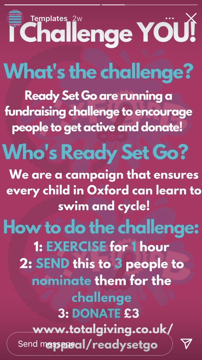 Radley_Football's tweet photo. Challenge of the week is a charity challenge for @OxfordHub. Complete 1 hour of any exercise, donate £3 and nominate 3 friends to raise awareness in our local area to enable all kids full access to 🏊♀️ and 🚴♂️ facilities. #readysetgochallenge https://t.co/rkskqHm19U