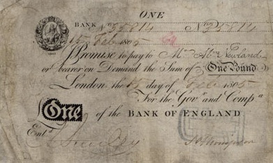 BritishHistorym's tweet image. #otd 2 March 1797 – The Bank of England issues the first one-pound &amp;amp; two-pound banknotes.

Pictured: £1 note, issued from London in 1805

#Britishhistory #OnePoundNote #BankofEngland