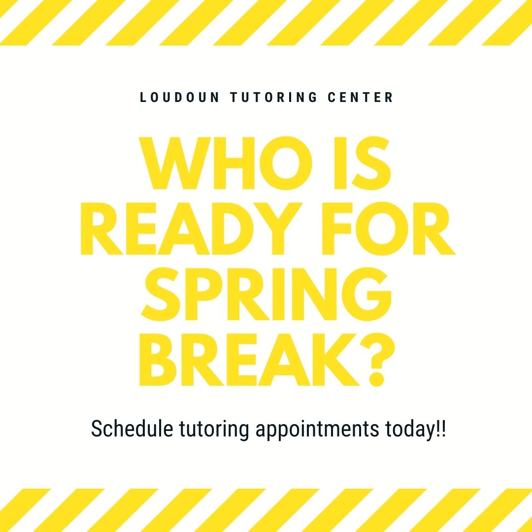 tutoring_nova's tweet photo. Today is the first day of March which means...Spring Break is next week!!!!! We will not be accepting appointments March 8th - 14th so be sure to reach out and schedule appointments before then. #FreeTutoring #LoudounTutoringCenter #StudyNowSpringBreakLater https://t.co/JOt9zv05nz
