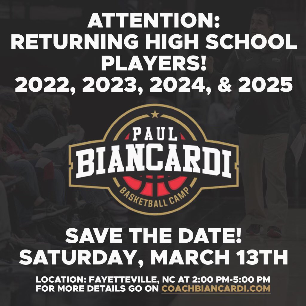 Every player that attends our basketball practice &amp; play session on Saturday, March 13th will receive an evaluation from our D1 college staff. We partnered with the leading player evaluation tech company in <a href="/TeamGenius_App/">TeamGenius🦉</a> to make this happen. Details: coachbiancardi.com/camps/