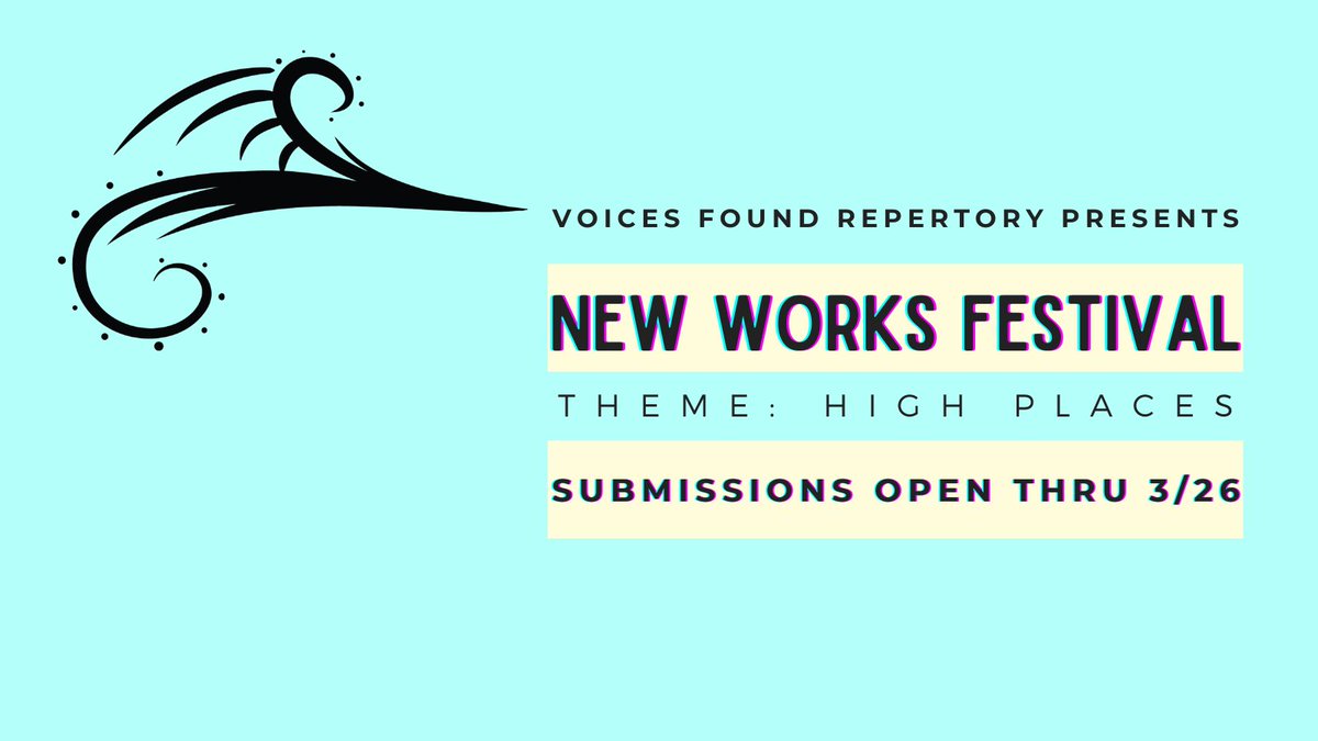 Don't forget- Submission are open! We're looking for never-before-produced short plays, scenes, poetry, and songs based on our theme, "high places." Send your submission, head shot and resume, or questions to voicesfoundrep@gmail.com for consideration. Your countdown begins now!