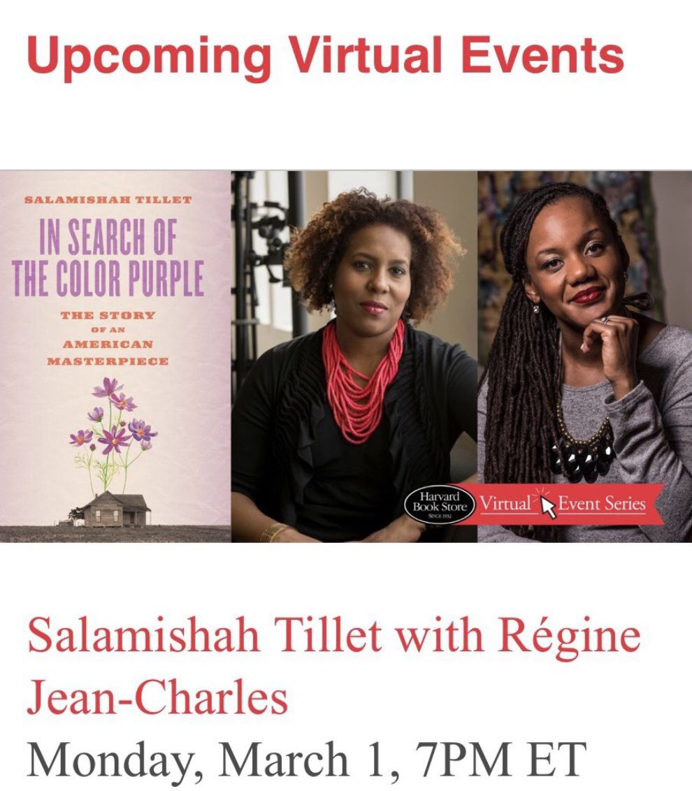 salamishah's tweet photo. And the Book Tour Continues! 7pm Today in my old stomping grounds of @harvardbookstore !
@reineayiti & I will talk sisterhood, spiritual, and why Purple really is the best color. #InSearchOfTheColorPurple
Register ➡️ https://t.co/Ak7AJbLWCE https://t.co/xkqCbkOPaX