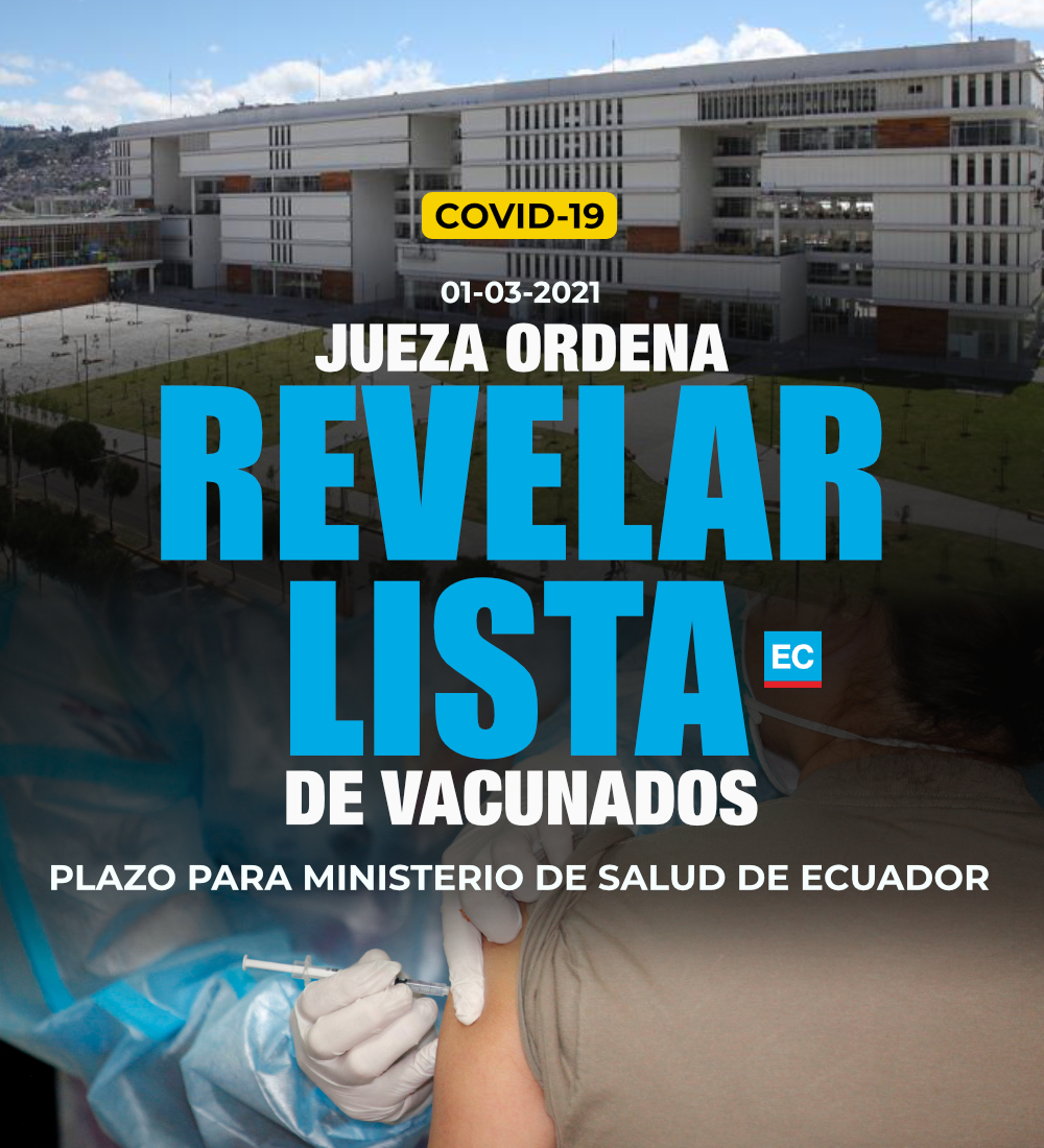 elcomerciocom's tweet photo. #ATENCIÓN | Jueza ordena al Ministerio de Salud entregar lista de vacunados contra #covid19 en Ecuador y contratos » https://t.co/PdIInrqONf https://t.co/MC6rhXqJYP