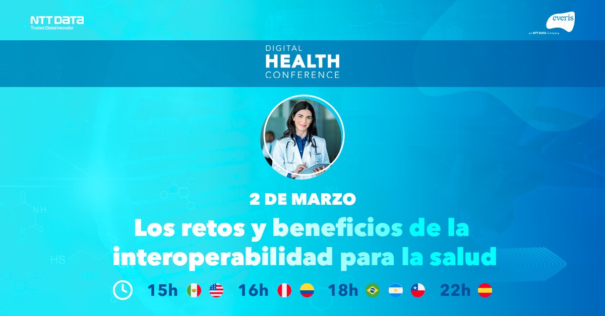 NTTDataSpain's tweet photo. ¿Cómo tratar y proteger la información relativa a la #salud? En este panel de la #DigitalHealthConference debatiremos este tema con referentes del sector.
📌 Regístrate aquí: https://t.co/mGzWTswnGP
#everisHealth #TransformaciónDigital #Tecnología https://t.co/P0aAovnoLR