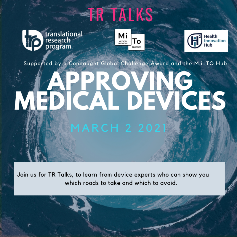 trp_uoft's tweet photo. #Healthcare innovation is often associated with devices or #technology. Understanding requirements &amp; devising regulatory strategies early are important to bring a device to the #market &amp; improve #health. Join us for TR Talks, to learn from device experts: https://t.co/y9NK6IGhFe https://t.co/oIHe3KD1J7
