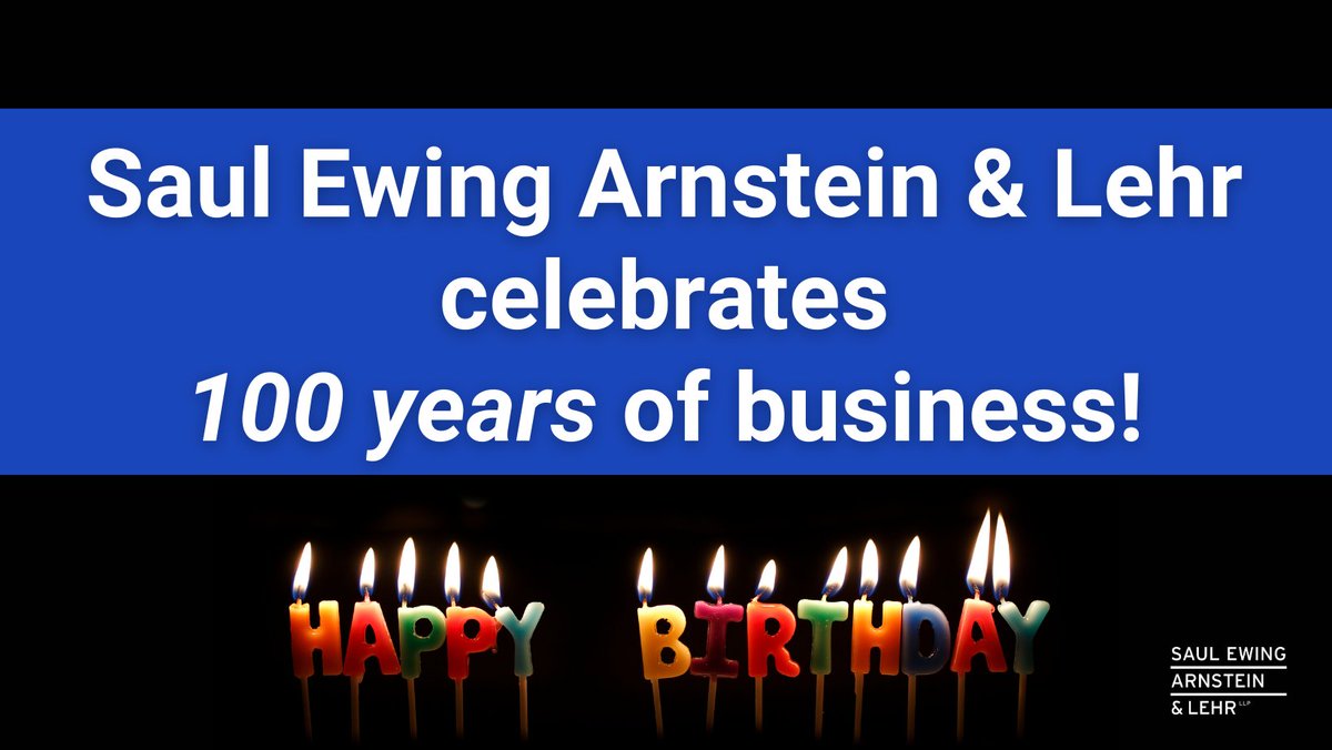 SaulEwing's tweet photo. One hundred years ago TODAY – March 1, 1921, our firm was formed with a handful of attorneys. Although much has changed over the past century, we continue to strive for excellence in everything we do, and to make our clients’ business our business. 

#HappyBirthday #100Years https://t.co/HDCaqEsyep