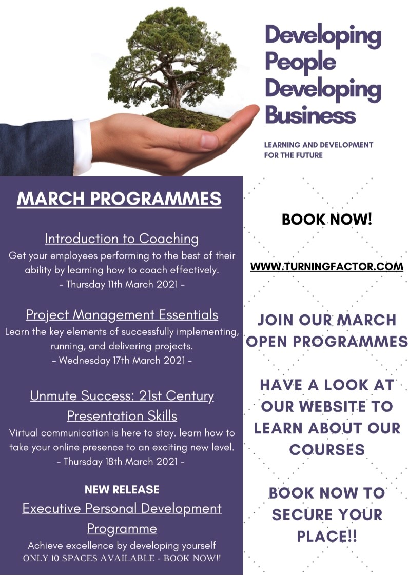 March Programmes are here! Have a look on our website to get involved and secure your place today.