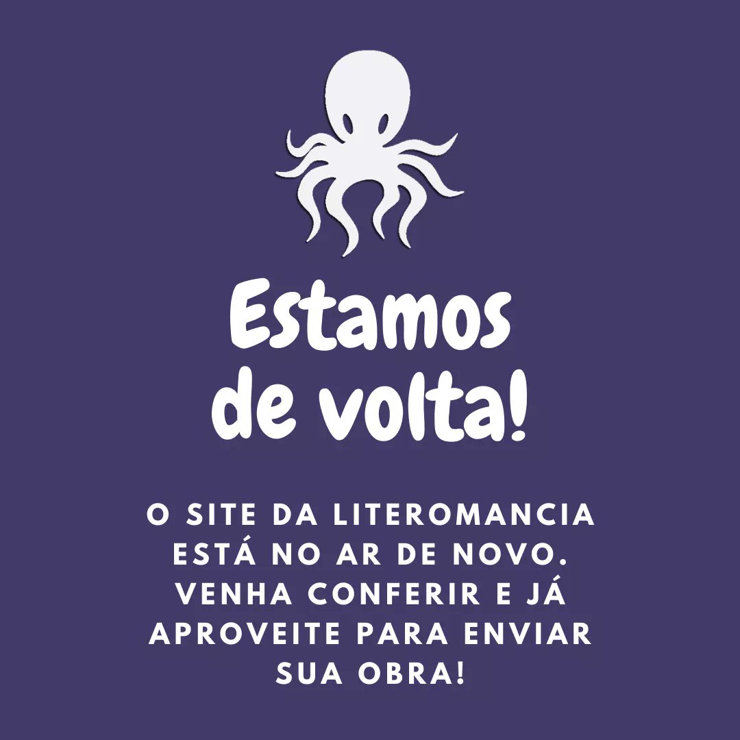 literomancia's tweet photo. Tivemos que ficar fora do ar por alguns dias para aprimorar nosso site e serviços para todos os literomantes. Mas a espera acabou! Confira o novo site: https://t.co/bXMK7t3o9u https://t.co/C2m5cwRgtA