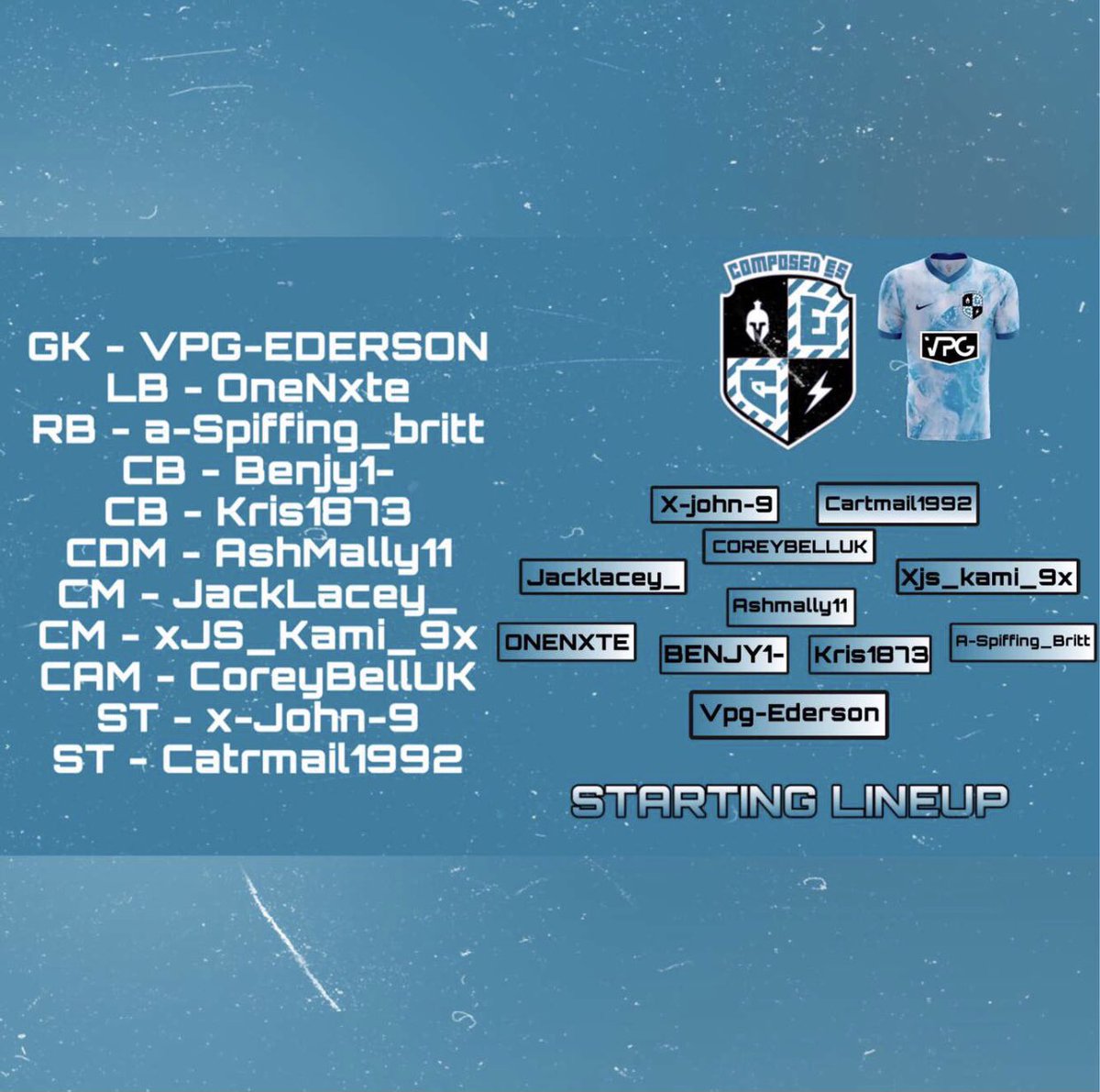 💠 TEAM NEWS 💠

- Tonight’s line up for our <a href="/OfficialVPG/">Virtual Pro Gaming</a> Matches