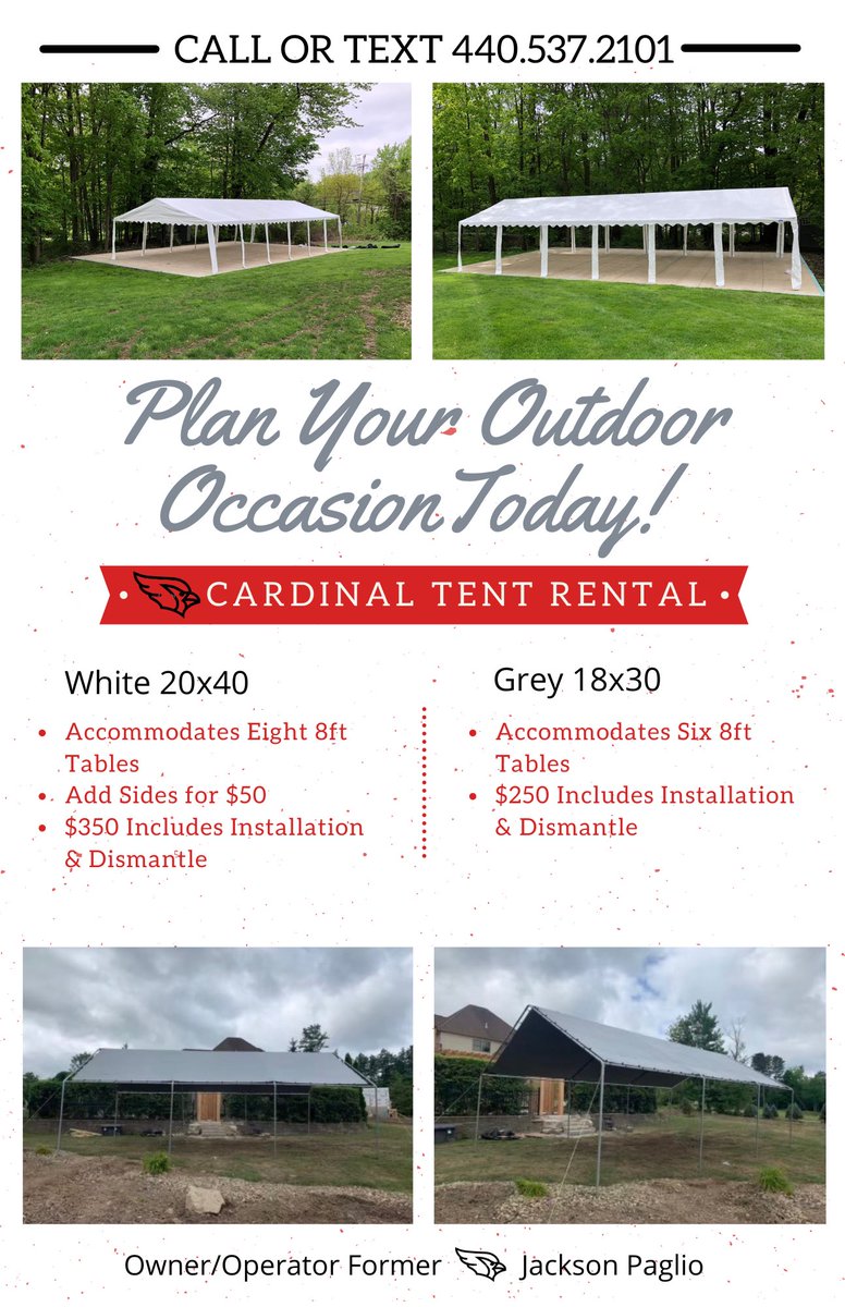 Planning an event this summer? Book your tent soon! Reach out to me with any questions or to reserve yours today!