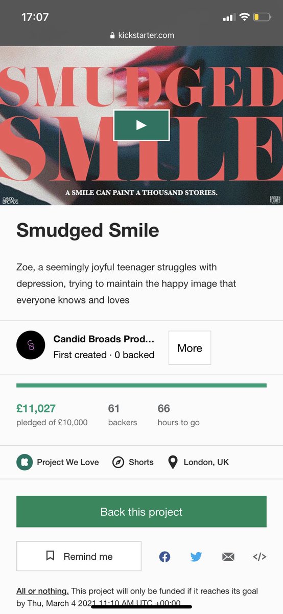 We are 110% funded!! Thanks to all of your efforts we made it, we reached our goal and even exceeded it, making our way to our first stretch goal with 3 days left! We are so overwhelmed by your generosity #crowdfunding #shortfilm #mentalhealth #Kickstarter #SupportIndieFilm