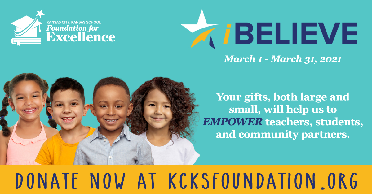 Today, we kick off our annual iBelieve Campaign. Help us EMPOWER teachers, students, and community partners through funding for Teaching for Learning Grants, Community Enrichment Grants, and more. Go to kcksfoundation.org/campaigns/ibel… to learn more or to donate.