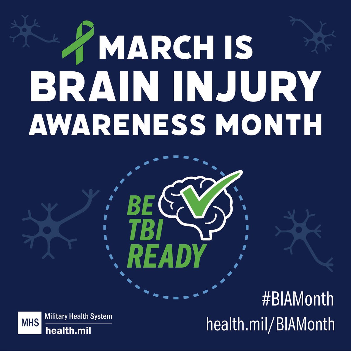 thejointstaff's tweet photo. March is #BIAMonth. 

According to @DoD_DHA TBI's Center of Excellence, as of Feb. 2021, 430,720 service members have been diagnosed w/ a first-time TBI since 2000. 

We're committed to protecting the brain health of our Joint Force. Read more: https://t.co/8k7drnjRMN https://t.co/NDuBZvwHHd