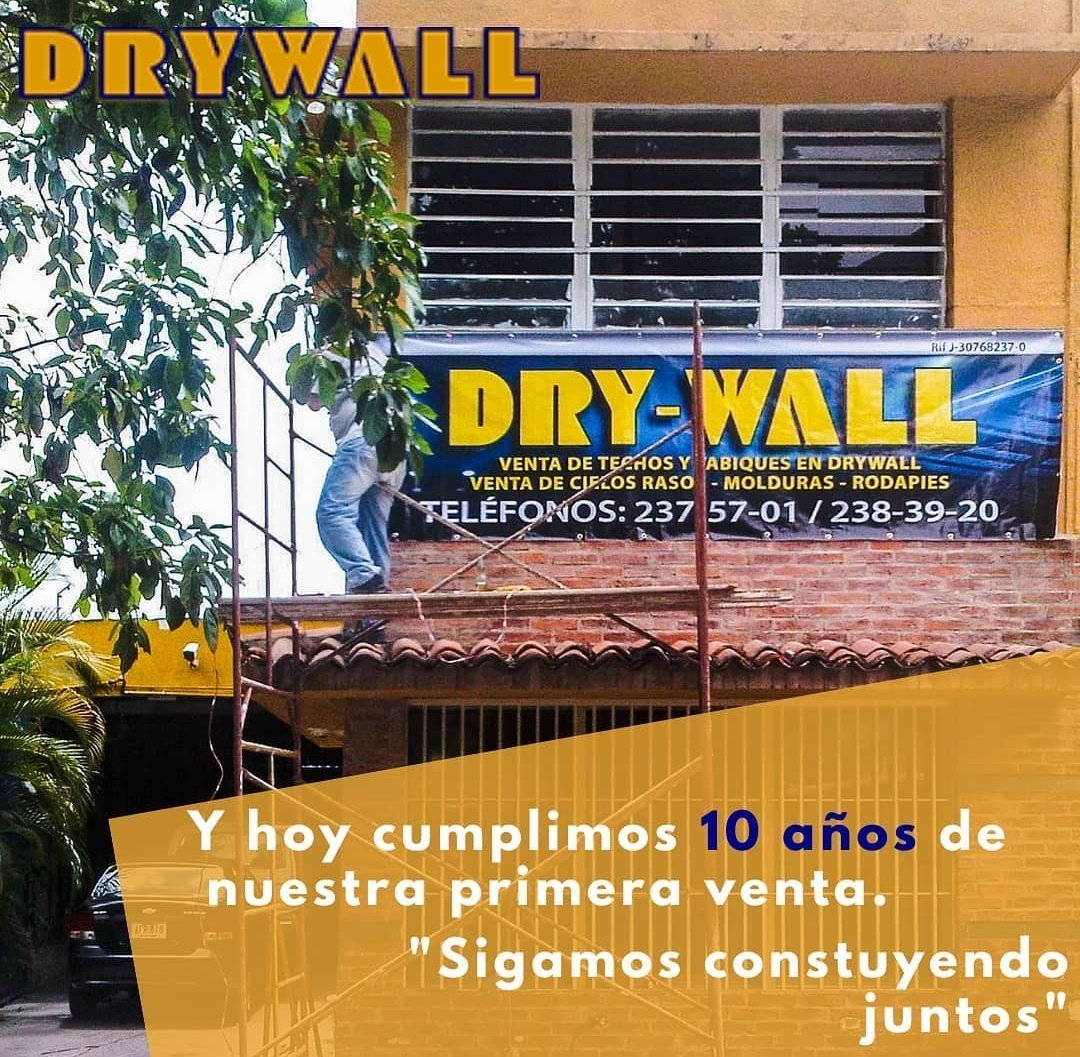Drywallccs's tweet photo. Hoy cumplimos nuestros primeros 10 años #cumpleaños https://t.co/9pZMHt9A4J